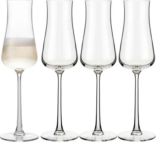 Vista 9 de Libbey Signature - Juego de 4 copas de champán elegantes y aptas para lavavajillas, juego de regalo de champán para bodas y eventos