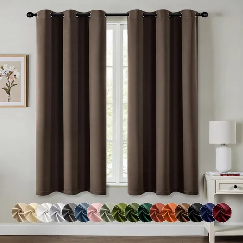 Vista 46 de MIULEE Cortinas opacas para dormitorio, sala de estar, 2 paneles, con aislamiento térmico, cortinas de oscurecimiento de la habitación, con ojales