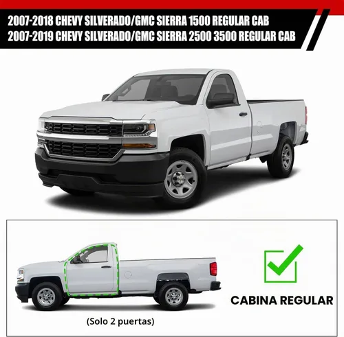 Vista 2 de Estribos laterales regulares de 6 pulgadas compatibles con Chevy Silverado/GMC Sierra 1500 2007-2018; 2007-2019 2500/3500 Barras de estribo Negro