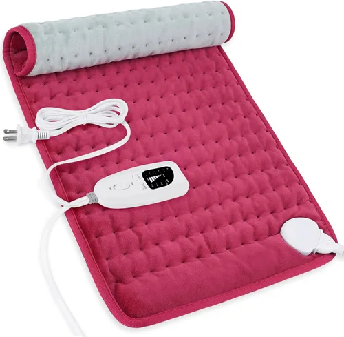 Vista 30 de Deepsoon Almohadilla térmica, almohadillas térmicas eléctricas para espalda, cuello, abdomen, almohadilla térmica húmeda para hombros, rodilla