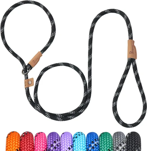 Correa Deslizante de 5 Pies para Perro, Correa de Cuerda Resistente para Perros Pequeños, Medianos y Grandes, Correa de Entrenamiento Sin Tirones