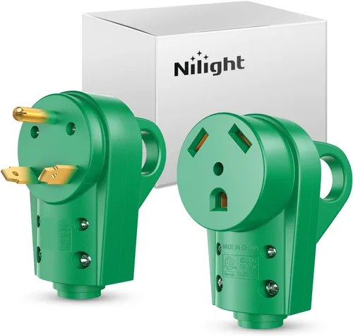 Vista 23 de Nilight Receptáculo de Repuesto para RV de 30 Amperios Toma Hembra Resistente de 125 Voltios con Mango Listado por ETL Enchufe NEMA TT-30R para RVs