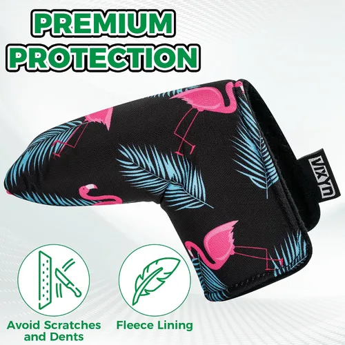 Vista 5 de VIXYN Cubierta para putter Blade – Fundas para putter de golf de primera calidad – Cubiertas magnéticas con forro polar