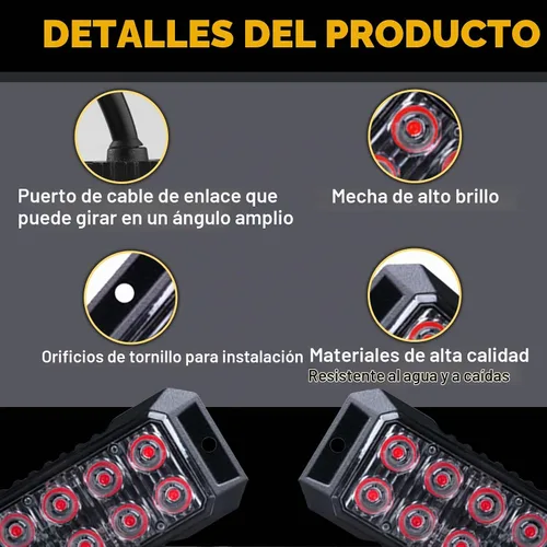 Vista 6 de 4PCS 24-LED ámbar luces estroboscópicas de emergencia