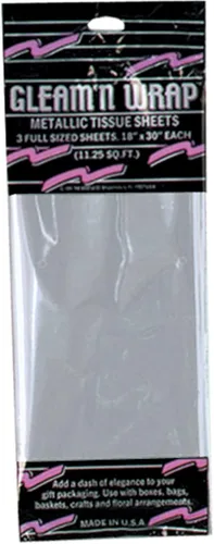 Vista 8 de Gleam 'N Wrap Sábanas metálicas (rosa) Accesorio de fiesta (1 unidad) (3/paquete)