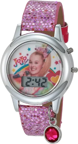 Vista 2 de Accutime JoJo Siwa - Reloj de cuarzo para niñas con correa de goma rosa y multicolor 0512in Modelo JOJ40050AZ Multi Reloj de cuarzo