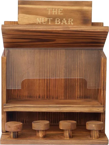 Vista 5 de MIXUMON Mesa Alimentadora de Ardillas The Nut Bar, Comedero de Mesa de Picnic de Madera para Ardillas, Alimentador de Ardillas Duradero para Mazorca