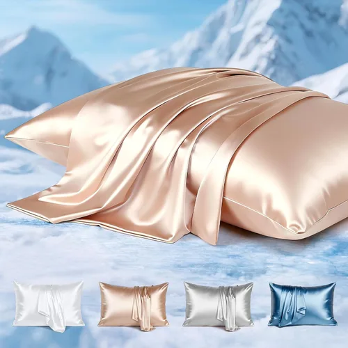 Vista 24 de Avolare Fundas de almohada refrescantes, más suaves que la seda, paquete de 2 fundas de almohada refrescantes para personas que duermen con calor