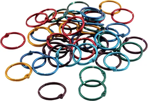 Vista 22 de Hygloss Products 61311 - Anillos de libro – Anillos de acero de colores surtidos de 1 pulgada, paquete de 12