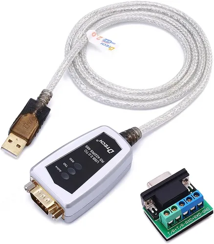 Vista 5 de DTECH Cable adaptador de puerto serie USB a RS422 RS485 con chipset FTDI placa terminal de 5 posiciones para Windows 11 10 8 7 XP Mac (4 pies)
