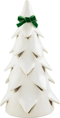 Mud Pie Árbol de Navidad blanco, grande, 12 x 5 1/2 pulgadas de diámetro