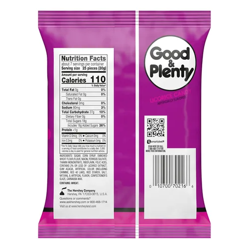 Vista 2 de Good & Plenty Regaliz sin grasa, bolsa de caramelos, 7 onzas