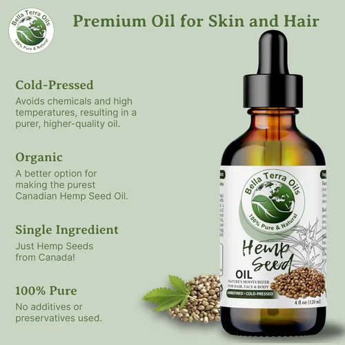 Vista 8 de Bella Terra Oils - Aceite de semilla de cáñamo de 2 onzas - Abraza la nutrición profunda de Omega-6 y Omega-9, zinc y magnesio, elaborado