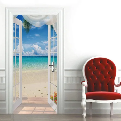 Vista 61 de Calcomanías 3D para puerta, murales para despegar y pegar, papel tapiz de caballo, calcomanías autoadhesivas extraíbles de PVC, impermeable, póster