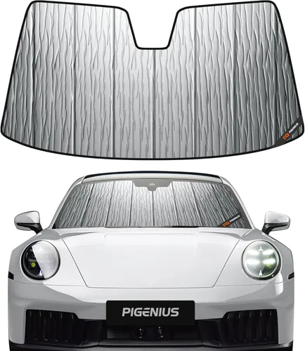 Vista 20 de Pigenius Parasol para parabrisas para Porsche 718 Box-Ster, 2017-2025, parasol grueso para parabrisas delantero, 6 capas, protector solar plegable