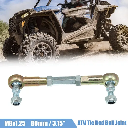 Vista 2 de X AUTOHAUX 2 piezas de junta esférica de barra de acoplamiento de dirección M8 de 80 mm para ATV de 50 cc, 70 cc, 90 cc, 110 cc, 125 cc, 150 cc, 200