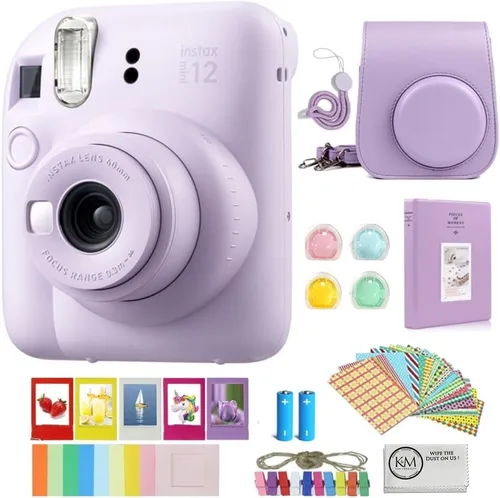 Vista 10 de FUJIFILM INSTAX Mini 12 - Cámara de película instantánea Blossom Pink con paquete de accesorios Instax + paño de limpieza (8 artículos)