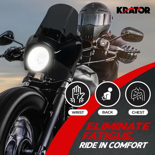 Vista 5 de Krator Parabrisas de motocicleta, carenado, deflector de viento, accesorios para motocicletas, parabrisas ahumado, compatible con Harley Davidson