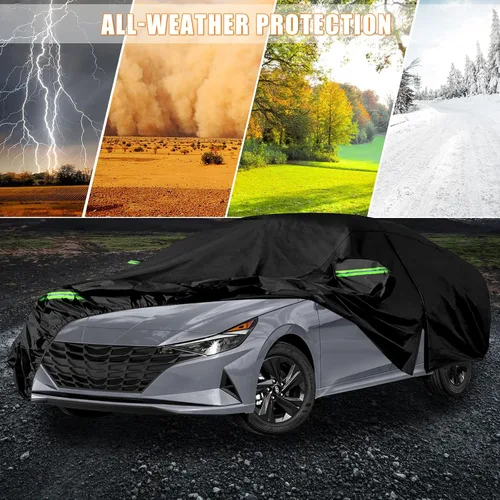 Vista 6 de Fundas impermeables para automóvil de repuesto para Hyundai Elantra 2006-2025, 6 capas para todo tipo de clima, ajuste personalizado, con puerta