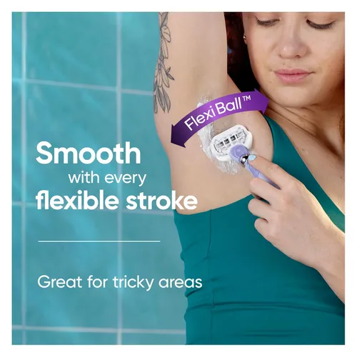 Vista 4 de Gillette Venus Extra Smooth Maquinilla de afeitar Swirl para mujer - 1 mango + 2 recargas (el embalaje puede variar)