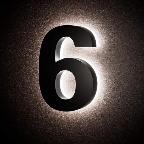 Vista 35 de Números de casa retroiluminados de 5 pulgadas para exteriores, acero inoxidable, número de dirección de casa iluminado con LED, letreros