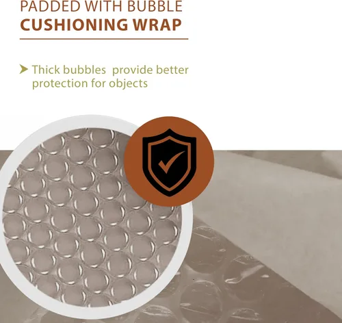 Vista 5 de Sobres pequeños de papel kraft de papel kraft de 4 x 8 pulgadas #000 Sobres gruesos acolchados de burbujas Sobres de burbujas para tarjetas