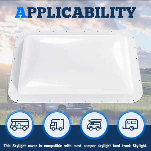 Vista 4 de Kojem Cubierta de repuesto de 18 x 26 pulgadas para tragaluz de RV, compatible con RV, cámper, camión de comida, autocaravana, techo solar, se