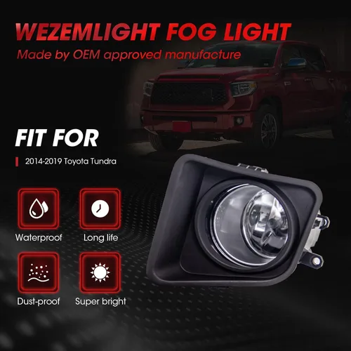 Vista 4 de Conjunto de luz antiniebla para Toyota Tundra 2014-2019 con bombillas halógenas H11 12V 55W, interruptor y kit de cableado