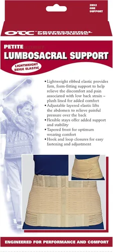 Vista 4 de OTC Soporte lumbo-sacro pequeño, elevación abdominal, espalda baja de 8 pulgadas, elástico, pequeño