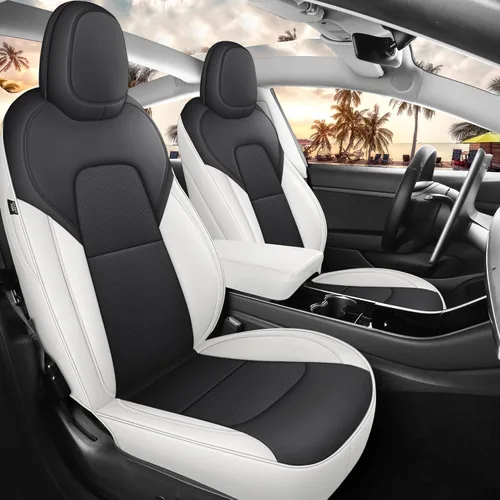 Vista 29 de Funda de asiento impermeable para Tesla Model 3 2017, 2018, 2019, 2020, 2021, 2022, 2023, color negro, modelo 3