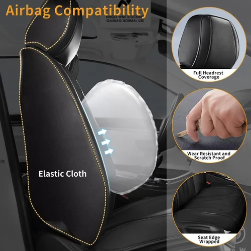 Vista 101 de Fundas de asiento para Toyota 4runner 2003-2025, fundas de asiento de automóvil de cuero impermeables, resistentes a los arañazos, fáciles