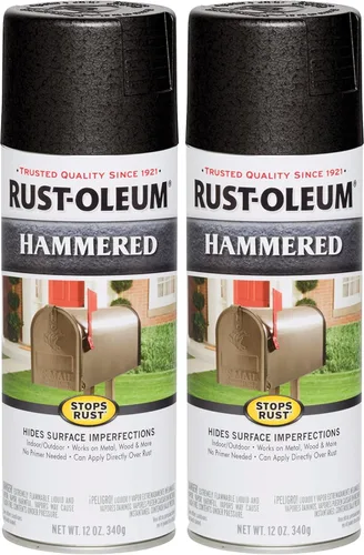 Vista 16 de Rust-Oleum 7215830 – Pintura en aerosol con efecto martillado para prevención del óxido, 12 oz (340 g), color negro