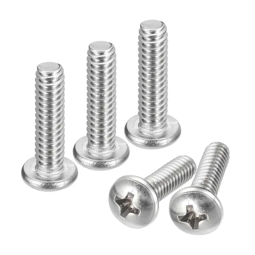 Vista 47 de uxcell Tornillos de máquina de cabeza redonda de 1/4-20x1, tornillo de acero inoxidable 304 18-8, accionamiento Phillips, totalmente roscado