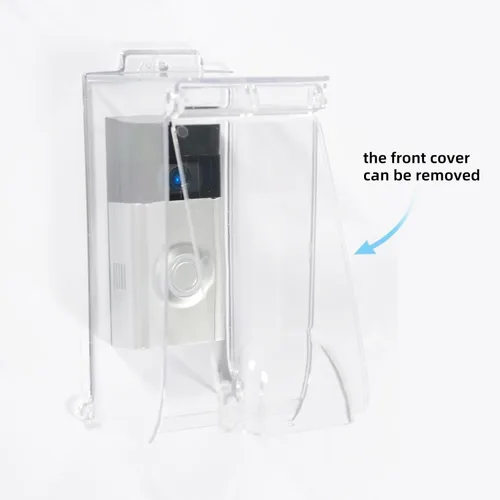 Vista 4 de Protector de cubierta de teclado para exteriores, cubierta transparente para timbre de puerta, cubierta para timbre de puerta, resistente a