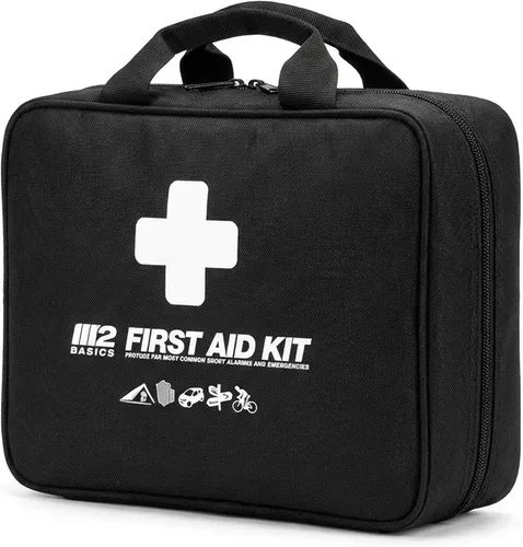 Vista 8 de M2 BASICS Kit de primeros auxilios de 300 piezas, 40 artículos, kit médico de emergencia compacto con bolsa de transporte duradera para el hogar