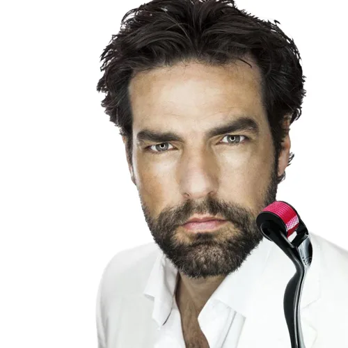 Vista 3 de Derma Roller 540 agujas de titanio Rodillo Derma para barba para hombres y mujeres