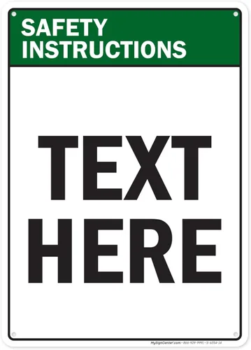 Vista 9 de Letrero de precaución personalizado, letrero ANSI, compatible con Osha, 7 x 10 pulgadas, libre de óxido, aluminio 040, resistente a la decoloración
