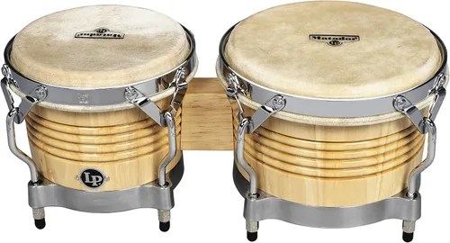 Vista 3 de Latin Percussion M201-AWC LP Bongos de madera Matador - Natural/Cromo 8.625 pulgadas