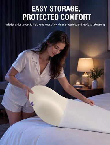 Vista 7 de Almohada cervical cervical para dormir de lado, almohada ergonómica Blanco leche