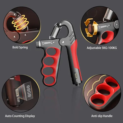 Vista 3 de Grip Strength Trainer, 5-100KG (11-220 LB) Adjustable Resistance Forearm Hand Gripper Strengthener with Counter, Hand Wrist Exercise Workout