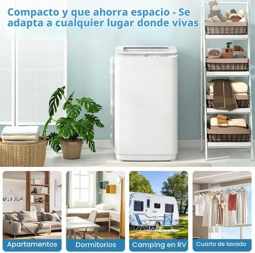 Vista 6 de Auertech Lavadora portátil, lavadora compacta totalmente automática de 0.9 pies cúbicos con bomba de drenaje, 10 programas, 3 niveles de agua, combo