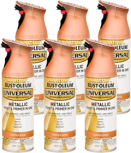 Vista 61 de Rust-Oleum 267298-6PK Pintura en aerosol martillada universal para todas las superficies, 12 onzas, blanco, paquete de 6