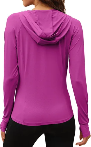 Vista 3 de We1Fit Chaqueta de protección solar UPF 50+ para mujer, sudadera con capucha para senderismo, correr, atlética