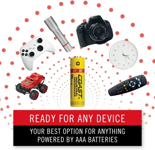 Vista 3 de Coast Paquete de 4 pilas alcalinas AA de rendimiento industrial, alto rendimiento