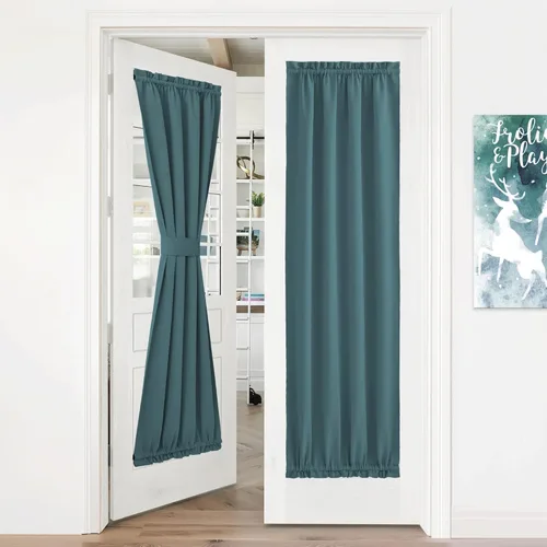 Vista 89 de NICETOWN Cortinas 100% opacas para puerta francesa, cortinas de privacidad para ventana, persianas de oscurecimiento de habitación de 25 x 64