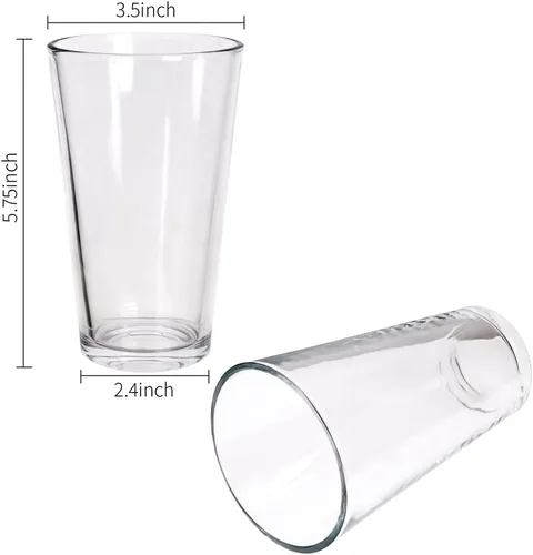 Vista 2 de DGQ Juego de 6 vasos altos de 16 onzas de alto, vaso transparente de cerveza de base pesada, vaso de jugo duradero para agua, jugo, cócteles, oso