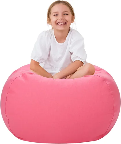 Vista 20 de Aubliss - Silla de almacenamiento para peluches en forma de puf (Estrella Aqua, Mediana (32"))