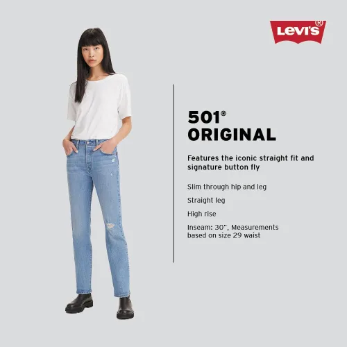 Vista 5 de Levi's Ribcage - Pantalones de mezclilla de corte recto al tobillo para mujer