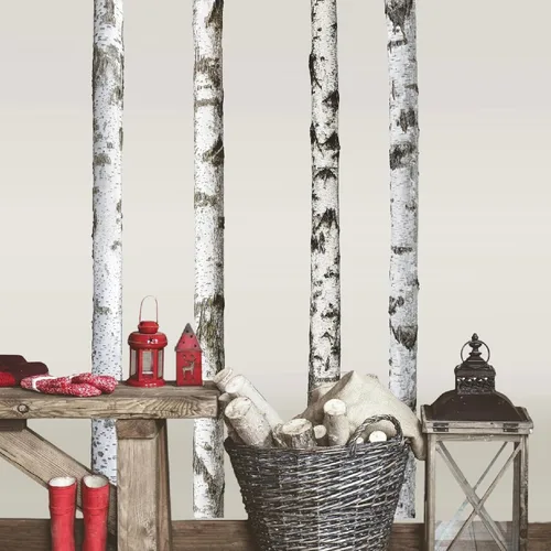 Vista 2 de Calcomanías de pared de árbol de abedul grande, calcomanías de pared de árbol natural, calcomanías de pared de árbol grande, calcomanías de pared