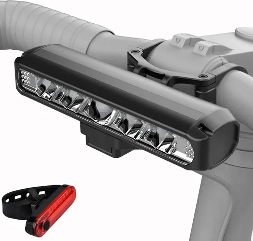 Vista 7 de Super Bright Bike Lights for Night Riding, High Lumen Bicycle Light Front and Rear, USB C Rechargeable Bike Headlight and Tail Light Set, LED Bar